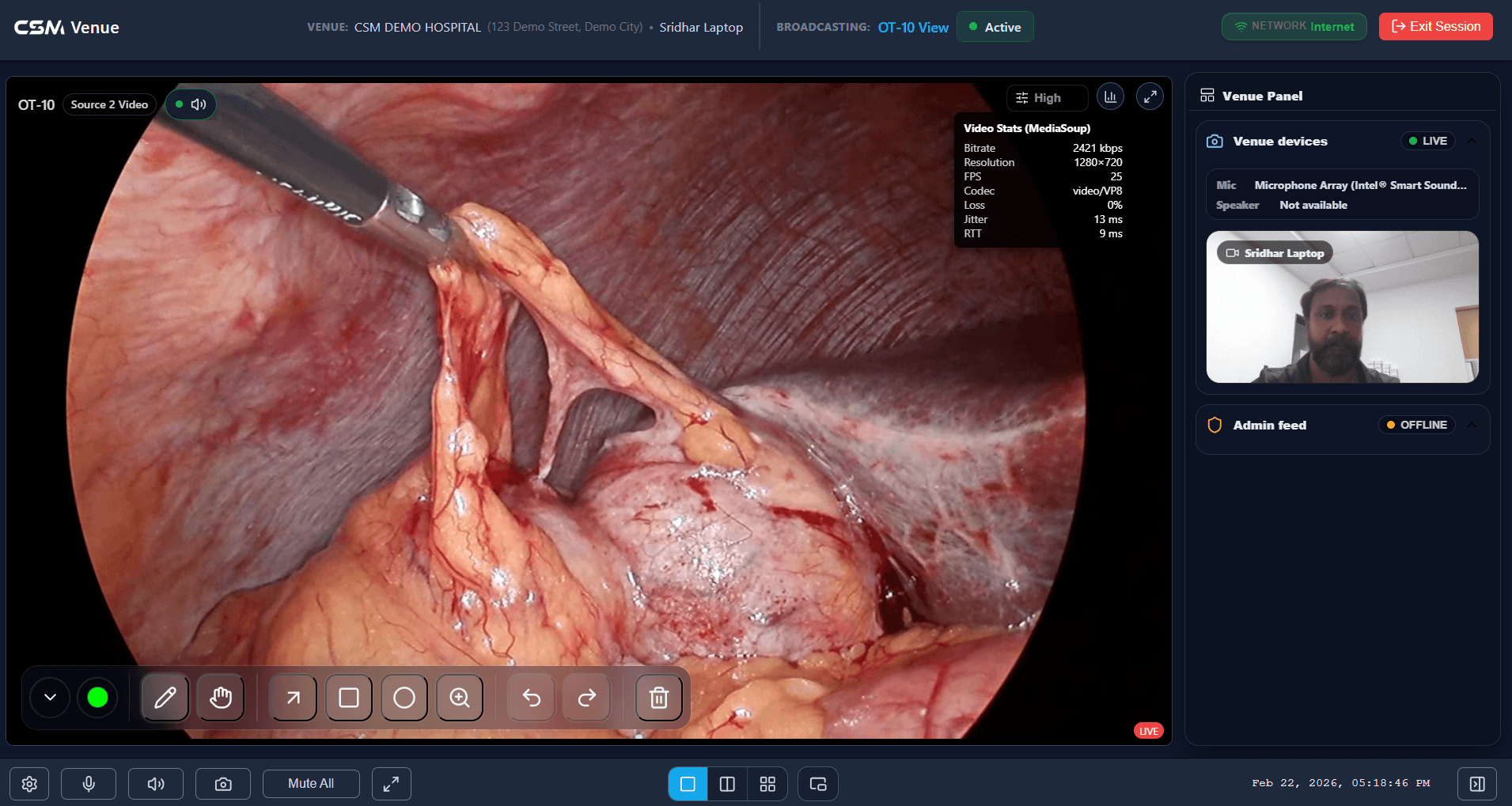 Robotic surgery workflow screen